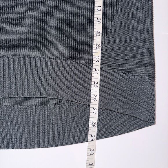 ATHLETA Hanover V Neck Sweater Knit Pullover Merino Wool Long Sleeves Gray sz L - Picture 10 of 15